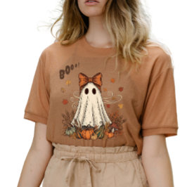 Boo-tiful Autumn Ghost AI Art T-Shirt