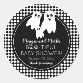 BOO - TIFUL Baby Dusche BW Halloween Vielen Dank Runder Aufkleber