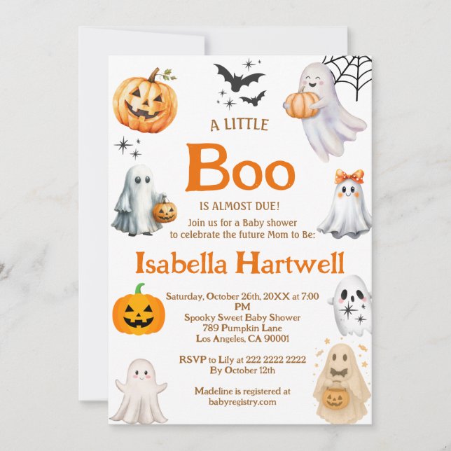 Boo-tiful Baby on the Way – Halloween Baby Shower  Einladung (Vorderseite)