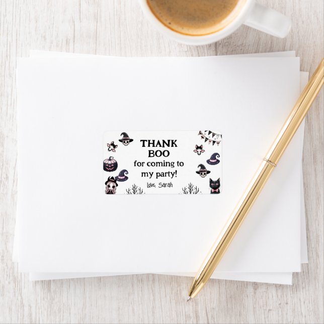 Boo-tiful Costume Party Halloween Invite Adressaufkleber (Insitu)