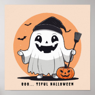 Boo Tiful Halloween Ghost Poster