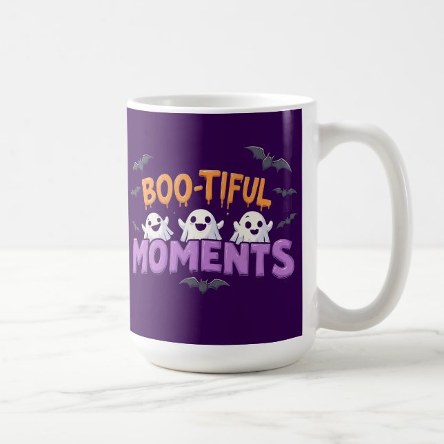 Boo-Tiful Moments Cute Halloween Ghosts and Bats Kaffeetasse (Rechts)