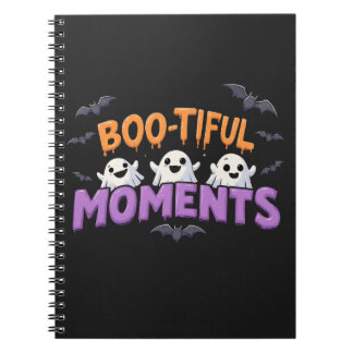 Boo-Tiful Moments Cute Halloween Ghosts and Bats Notizblock