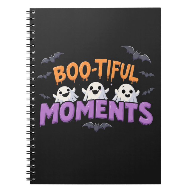 Boo-Tiful Moments Cute Halloween Ghosts and Bats Notizblock (Vorderseite)