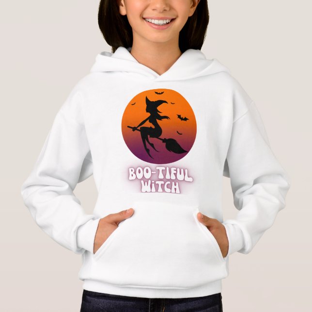BOO-TIFUL WITCH SILHOUETTE HALLOWEEN FRAUEN HOODIE (Vorderseite)