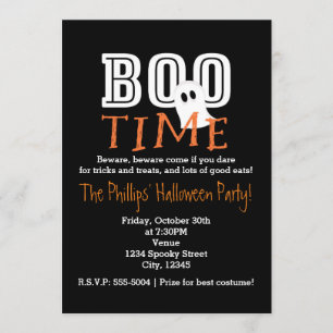 BOO TIME Halloween-Kostenüm Party-Einladung Einladung