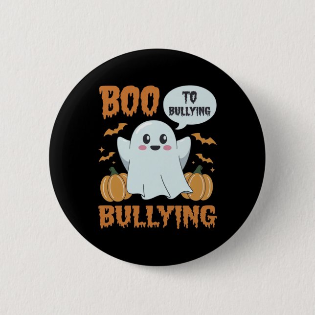 Boo to Bullying - Halloween Unity Day Sticker Button (Vorderseite)