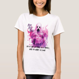 Boo to the Haters. Womens Funny Pink Halloween T-Shirt