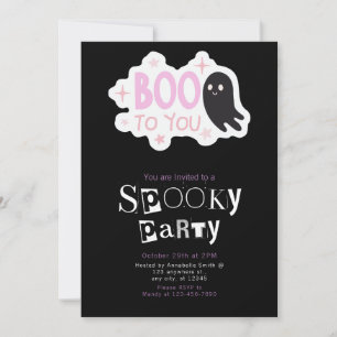 Boo to You Ghost Modernes Minimalistisches Hallowe Einladung