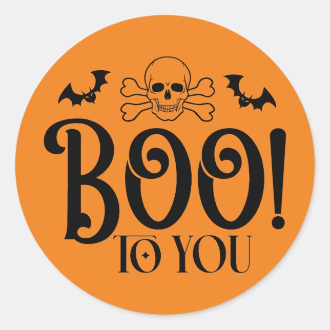 Boo To You Halloween Aufkleber (Vorderseite)