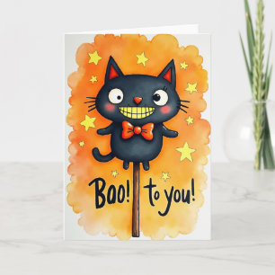 Boo To You Schwarze Katze Karte