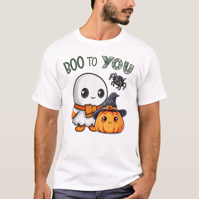Boo To You Spider Happy Halloween Beängstigend Gho T-Shirt (Vorderseite)