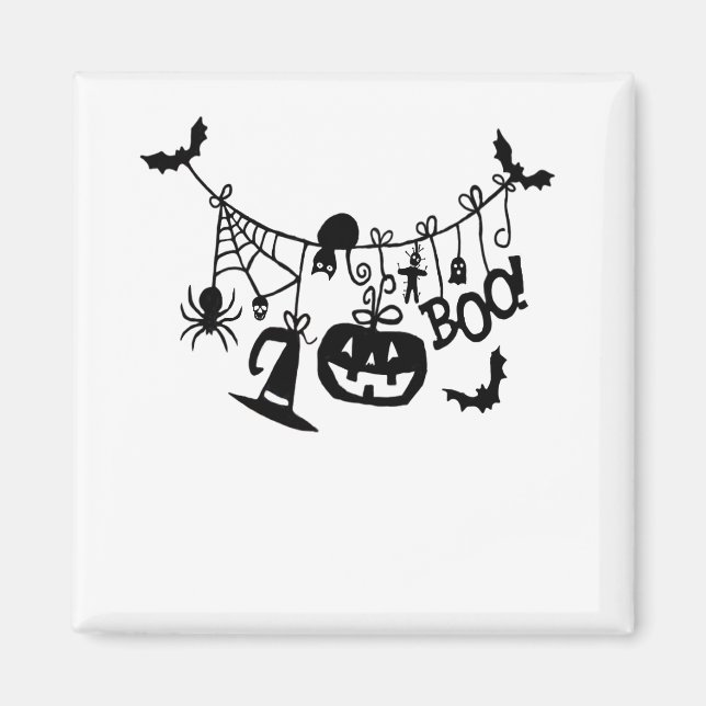 Boo Trick oder Treat Halloween-Fledermäuse, Pumpki Magnet (Vorne)