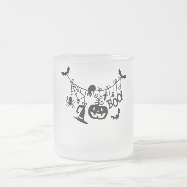 Boo Trick oder Treat Halloween-Fledermäuse, Pumpki Mattglastasse (Mittel)
