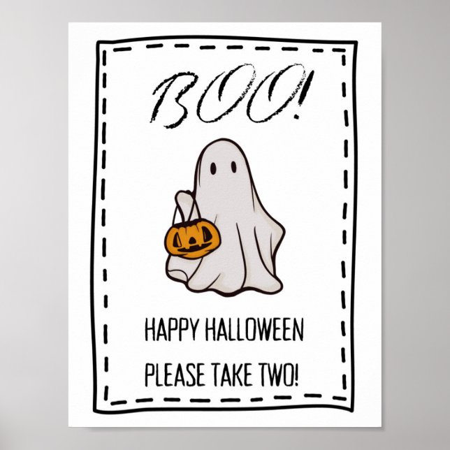 Boo! Trick oder Treten Candy Bowl Schild Bitte neh (Vorne)