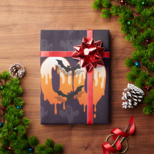 🎃BOO Triefende Halloween-Buchstaben mit Geistern Geschenkpapier