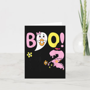 Boo Two 2. Geburtstag Mädchen-Lustiger Halloween-G Karte