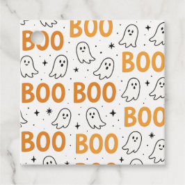 BOO Typografie Playful White Ghosts Halloween Geschenkanhänger