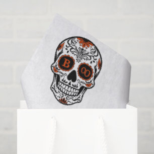 BOO Typografie Skull Halloween - Moderne Gotik Seidenpapier
