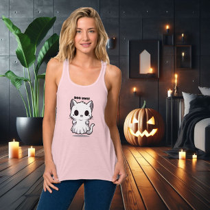 BOO UWU! Chibi Ghost Cat Halloween Illustration Tank Top