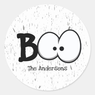 Boo-verrückte Augen Halloween Runder Aufkleber