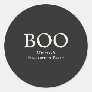 Boo Vintage Halloween-Party Schwarz Runder Aufkleber