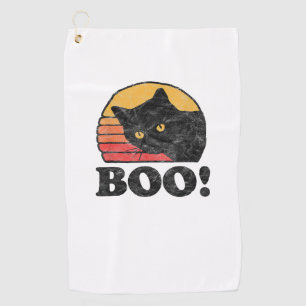 Boo! Vintagen Achtzigerjahre Katzenrücklauf erschü Golfhandtuch