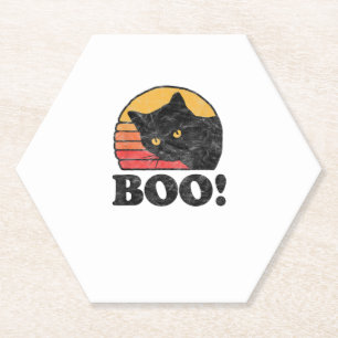 Boo! Vintagen Achtzigerjahre Katzenrücklauf erschü Untersetzer