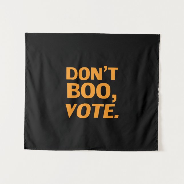 "Boo, vote" Halloween-Wahlorange Wandteppich (Vorderseite (Horizontal))