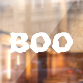 Boo weiß spookoky beängstigende lustige Typografie Fensteraufkleber