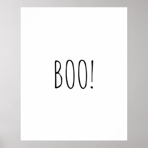 Boo-weiße spooky Typografie minimalistisch Hallowe Poster