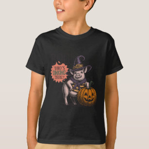 Boo Who's Oinking There Halloween Funny Pig Liebha T-Shirt