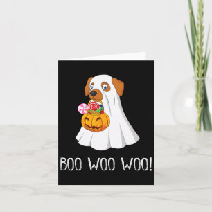 Boo Woo Fun Niedliches Halloween Ghost Dog Women T Karte
