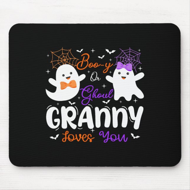 Boo-y oder Ghoul Granny Lieben Sie Spooky Ghost Ge Mousepad (Vorne)