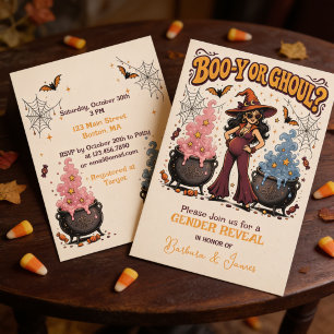 Boo-y oder Ghoul Halloween Geschlechter-Enthüllung Einladung