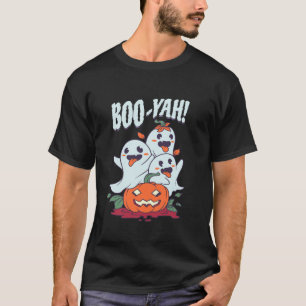 Boo Yah Funny Ghost Kürbislaterne Pumpkin Hallowe T-Shirt