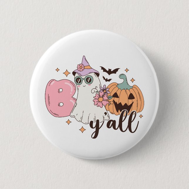 Boo Y'All Halloween Button (Vorderseite)