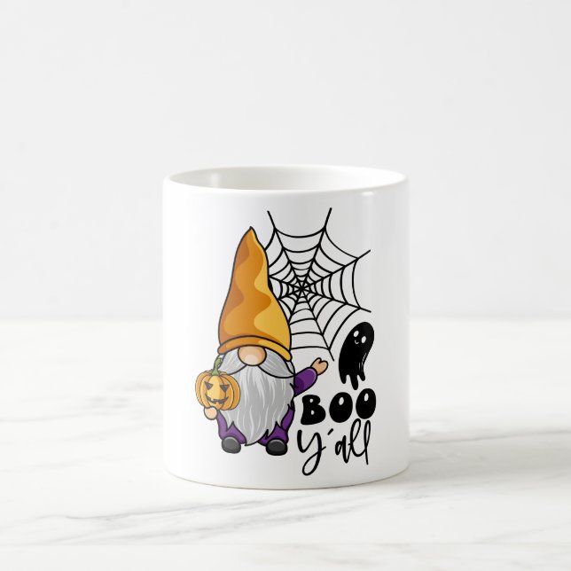 Boo Y'all Halloween Gnome Funny Kaffeetasse (Mittel)