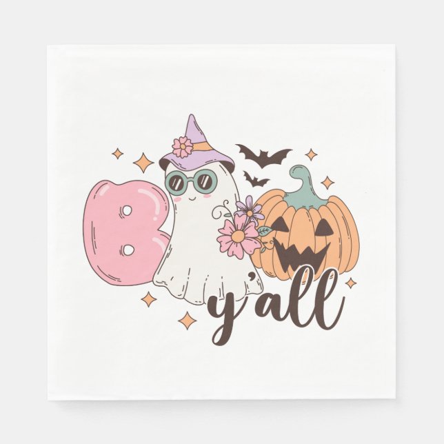 Boo Y'All Halloween Serviette (Vorderseite)