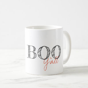 Boo Y'all Moderner Text Halloween Südlichen Spaß Kaffeetasse