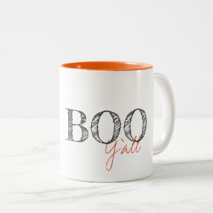 BOO Y'ALL Modernes Halloween Süd Spaß Zweifarbige Tasse