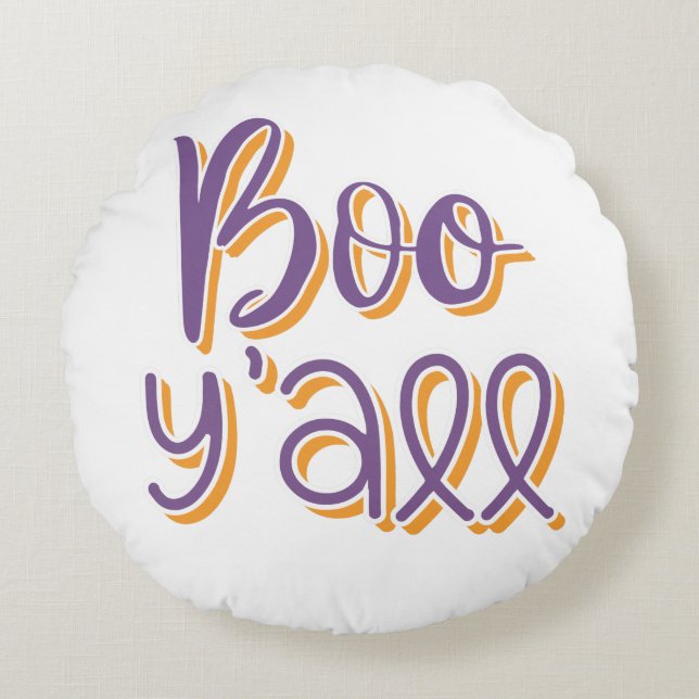 Boo Y'all Rundes Kissen (Vorderseite)