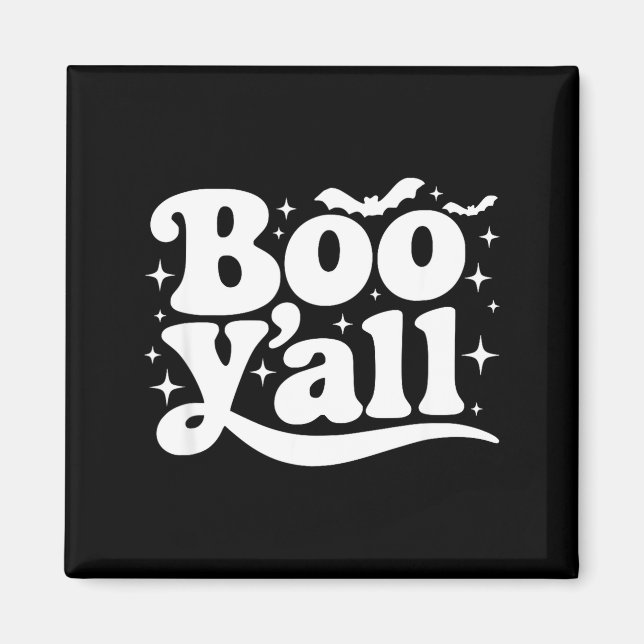Boo Y'all Southern Retro Halloween Quote Saying Ba Magnet (Vorne)