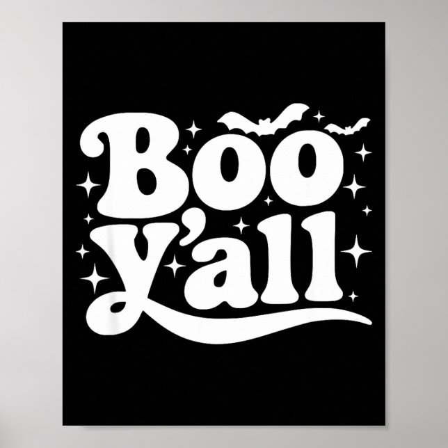 Boo Y'all Southern Retro Halloween Quote Saying Ba Poster (Vorne)