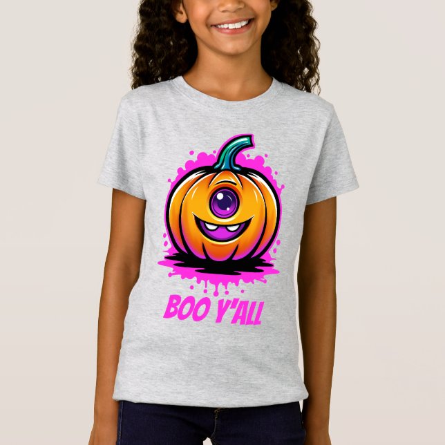 Boo Y'All, spukhaft hübsches Halloween-Design T-Shirt (Vorderseite)