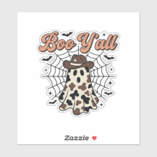 Boo Yall Western Geist Halloween Design Aufkleber