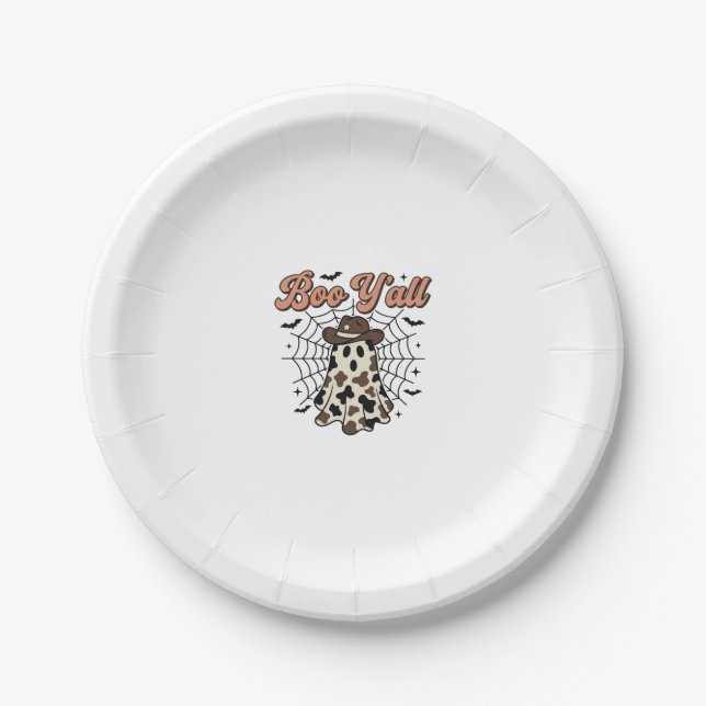Boo Yall Western Geist Halloween Design Pappteller (Vorderseite)