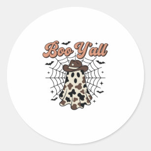 Boo Yall Western Geist Halloween Design Runder Aufkleber