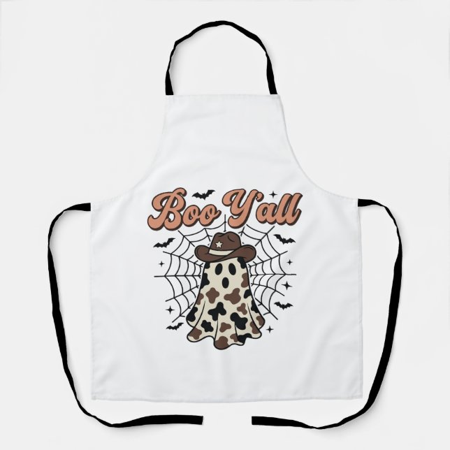 Boo Yall Western Geist Halloween Design Schürze (Vorderseite)