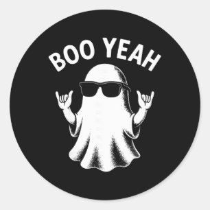 Boo Yeah Geist-Singles Shaka-Zeichen Halloween-Sur Runder Aufkleber